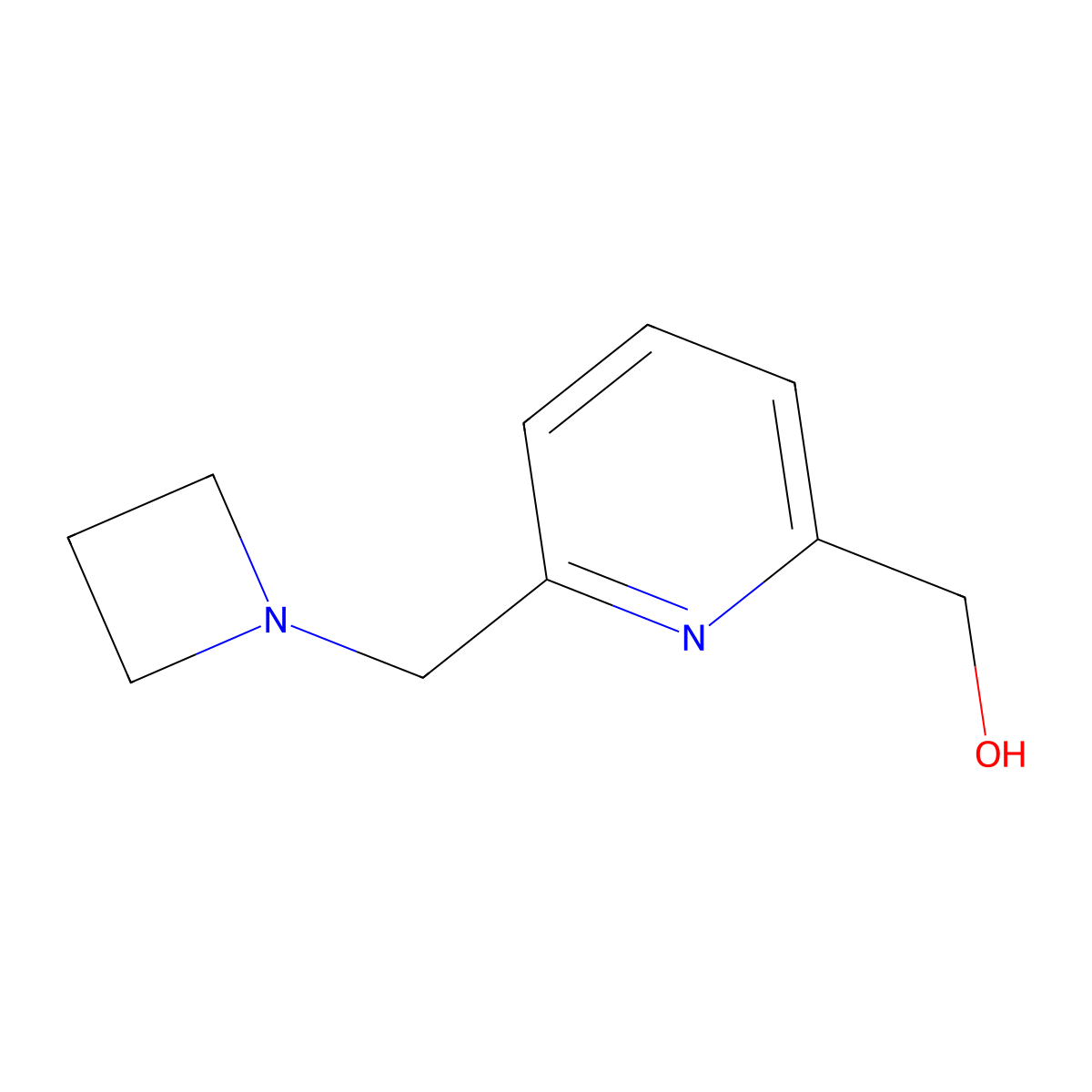 6-(1-Azetidinylmethyl)-2-pyridinemethanol molecular structure, CAS 154696-43-2