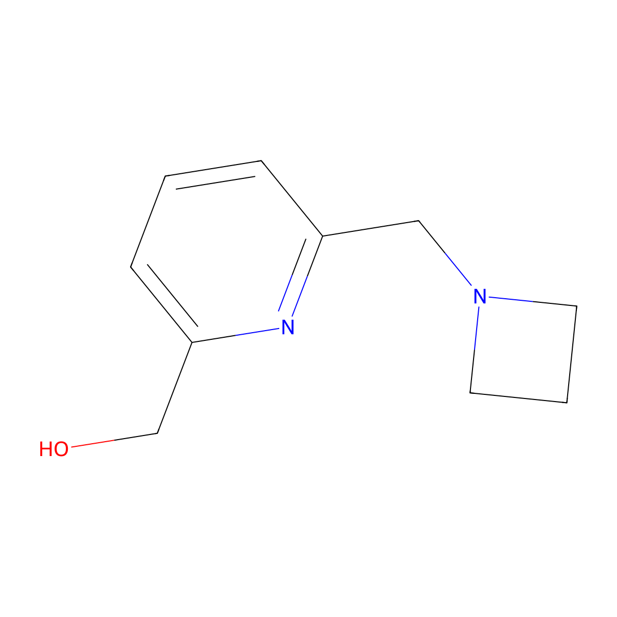 6-(1-Azetidinylmethyl)-2-pyridinemethanol molecular structure, CAS 154696-43-2