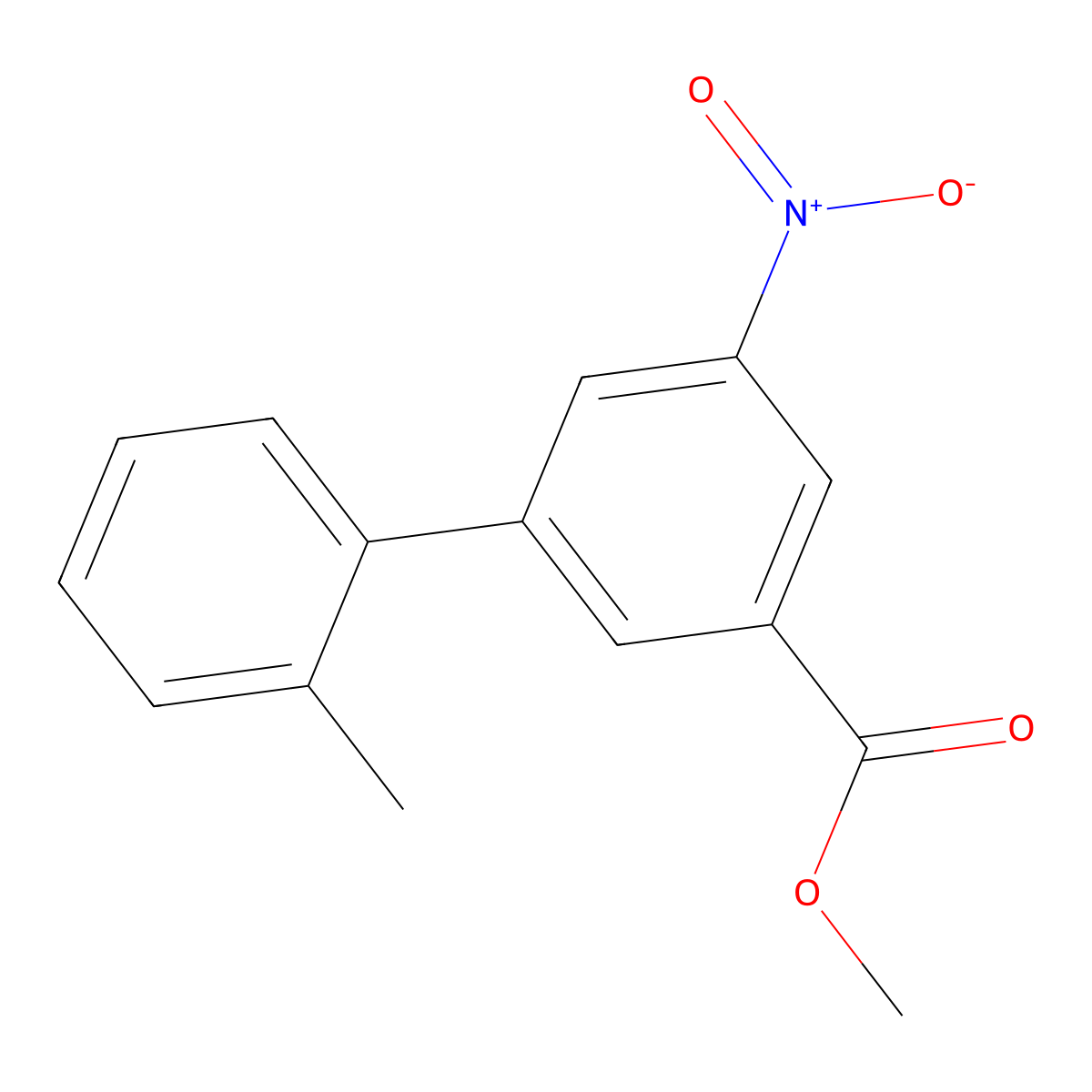 Methyl 3-(2-methylphenyl)-5-nitrobenzoate molecular structure, CAS 1546968-39-1