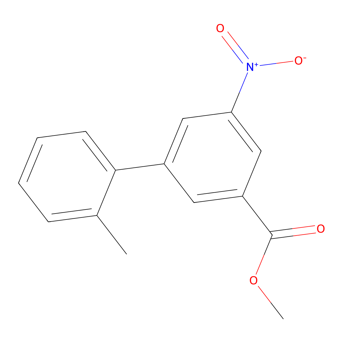 Methyl 3-(2-methylphenyl)-5-nitrobenzoate molecular structure, CAS 1546968-39-1