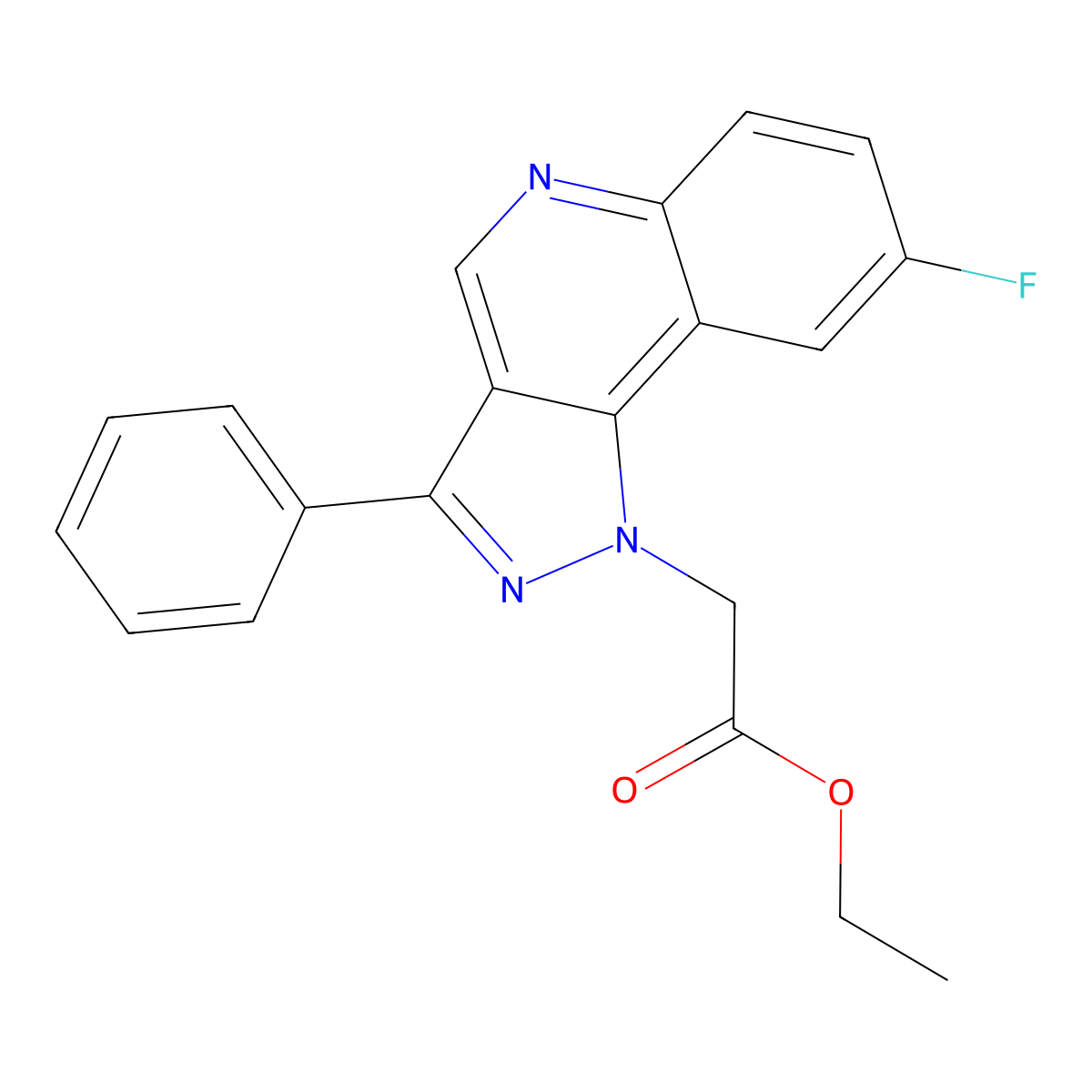ethyl 2-(8-fluoro-3-phenyl-1H-pyrazolo[4,3-c]quinolin-1-yl)acetate molecular structure, CAS 1546989-52-9