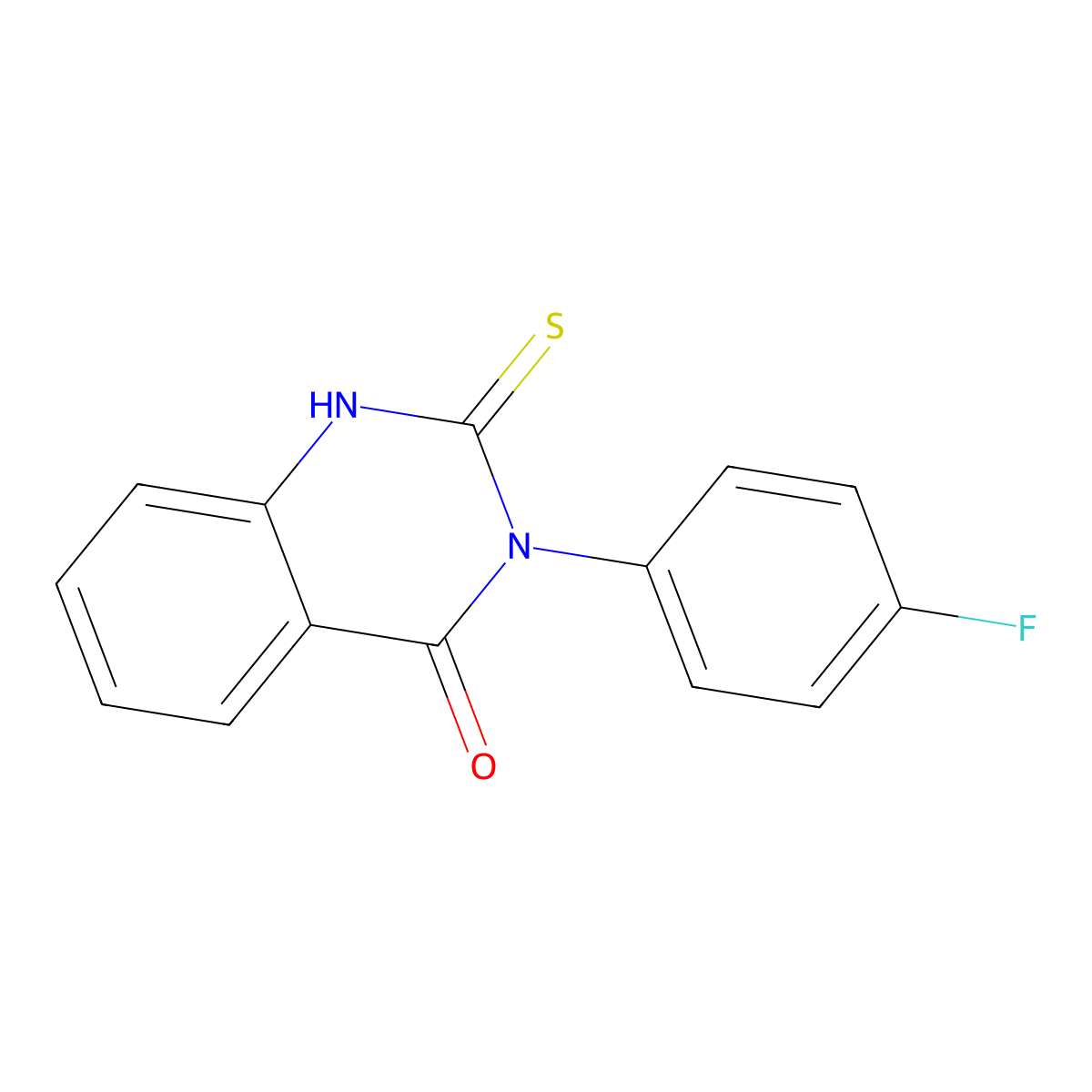 3-(4-Fluorophenyl)-2-sulfanylidene-2,3-dihydroquinazolin-4(1H)-one molecular structure, CAS 1547-15-5