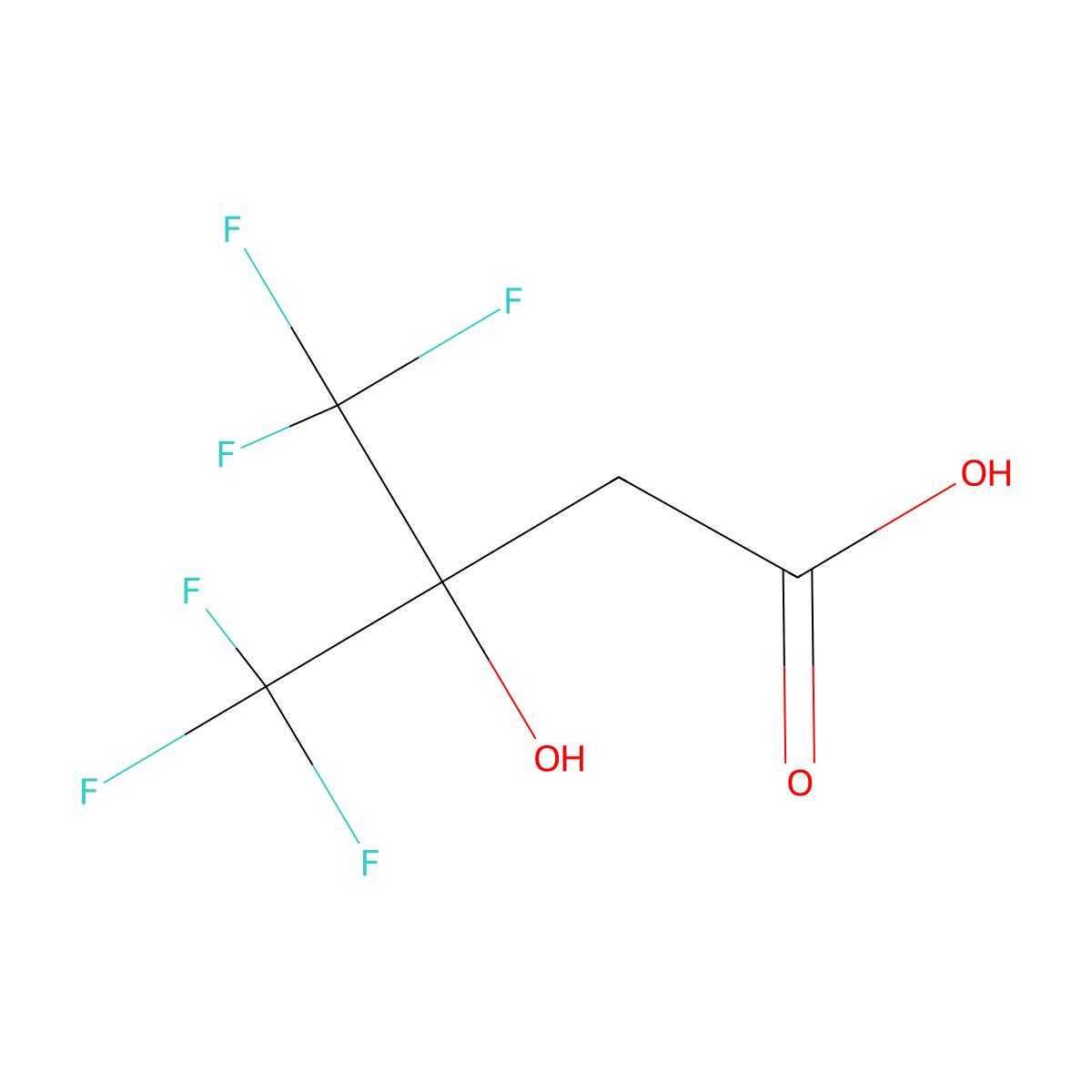 3-Hydroxy-2H,2H-perfluoro-3-methylbutanoic acid molecular structure, CAS 1547-36-0