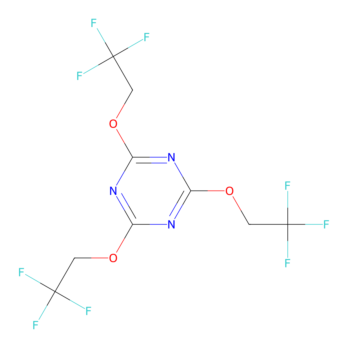 2,4,6-Tris(2,2,2-trifluoroethoxy)-1,3,5-triazine molecular structure, CAS 1547-96-2