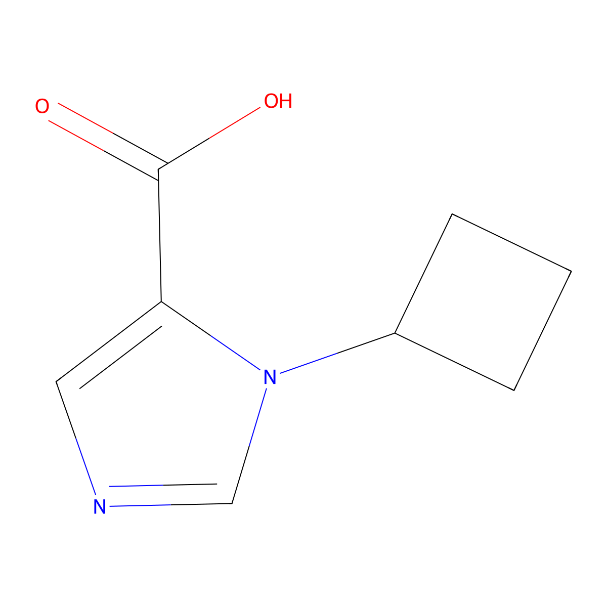 1-Cyclobutyl-1H-imidazole-5-carboxylic acid molecular structure, CAS 1547005-30-0