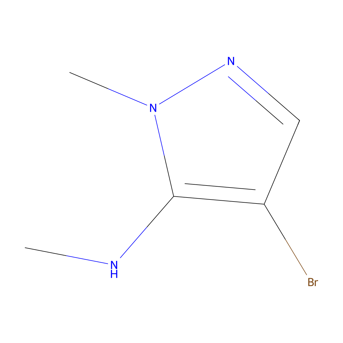 4-Bromo-N,1-dimethyl-1H-pyrazol-5-amine molecular structure, CAS 1547006-73-4