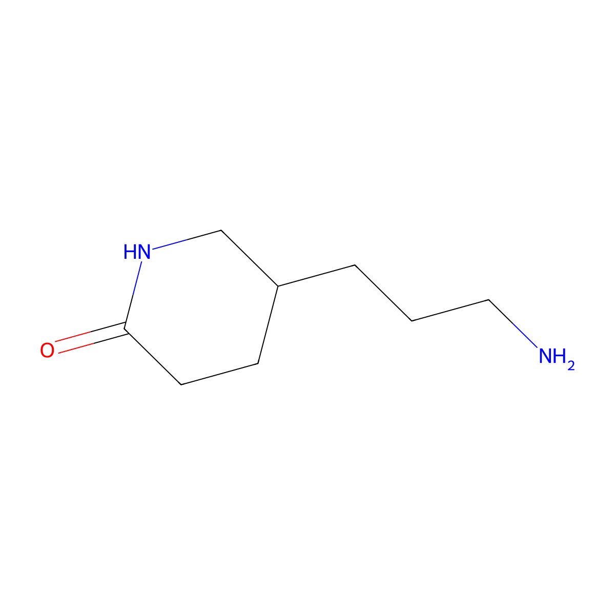 5-(3-Aminopropyl)piperidin-2-one molecular structure, CAS 1547007-55-5