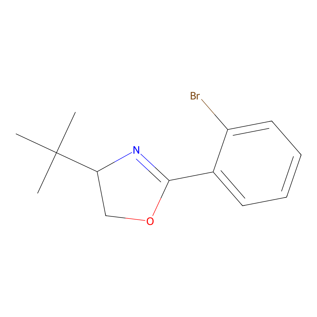 (4S)-2-(2-Bromophenyl)-4-tert-butyl-4,5-dihydro-1,3-oxazole molecular structure, CAS 154701-60-7