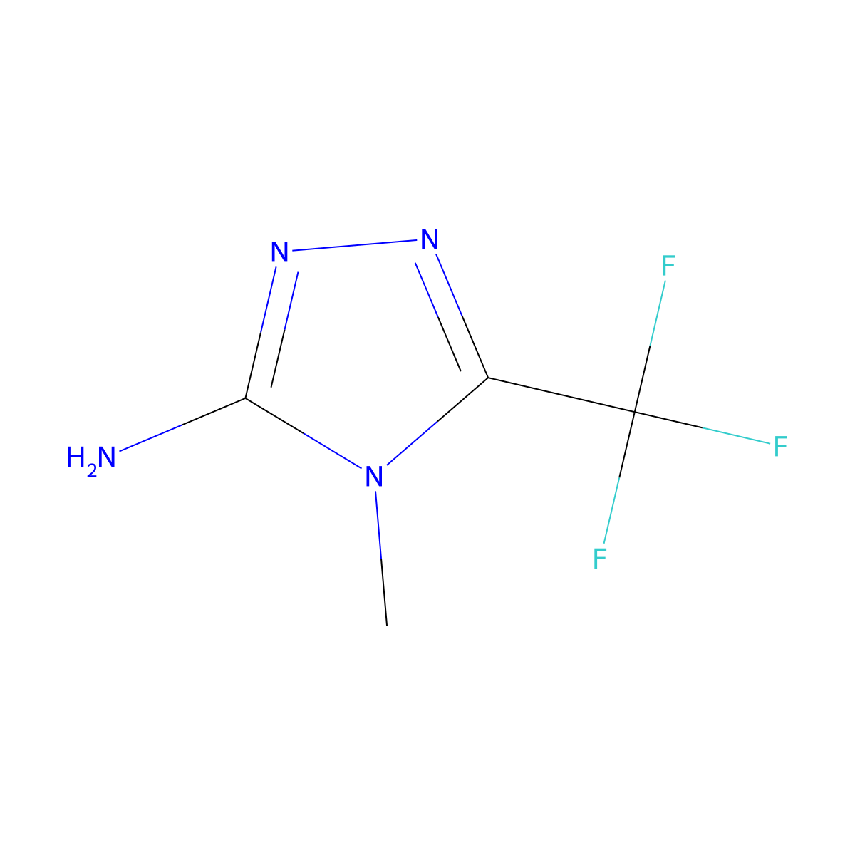 4-Methyl-5-(trifluoromethyl)-4H-1,2,4-triazol-3-amine molecular structure, CAS 1547010-07-0