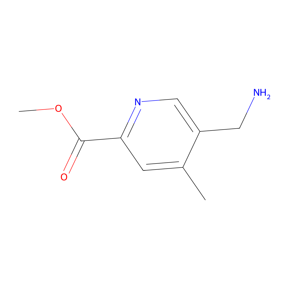 Methyl 5-(aminomethyl)-4-methylpyridine-2-carboxylate molecular structure, CAS 1547010-62-7