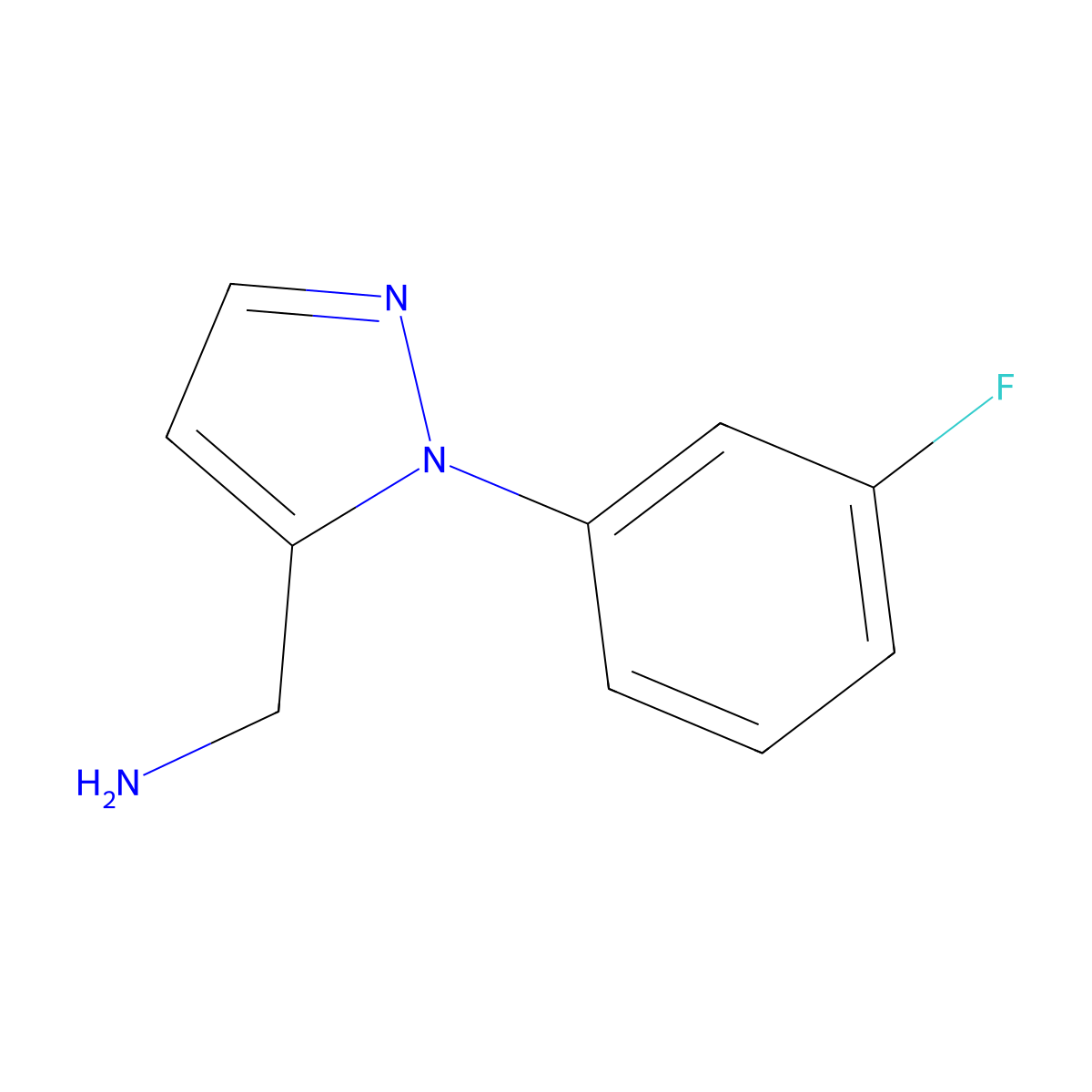 [1-(3-Fluorophenyl)-1h-pyrazol-5-yl]methanamine molecular structure, CAS 1547011-69-7