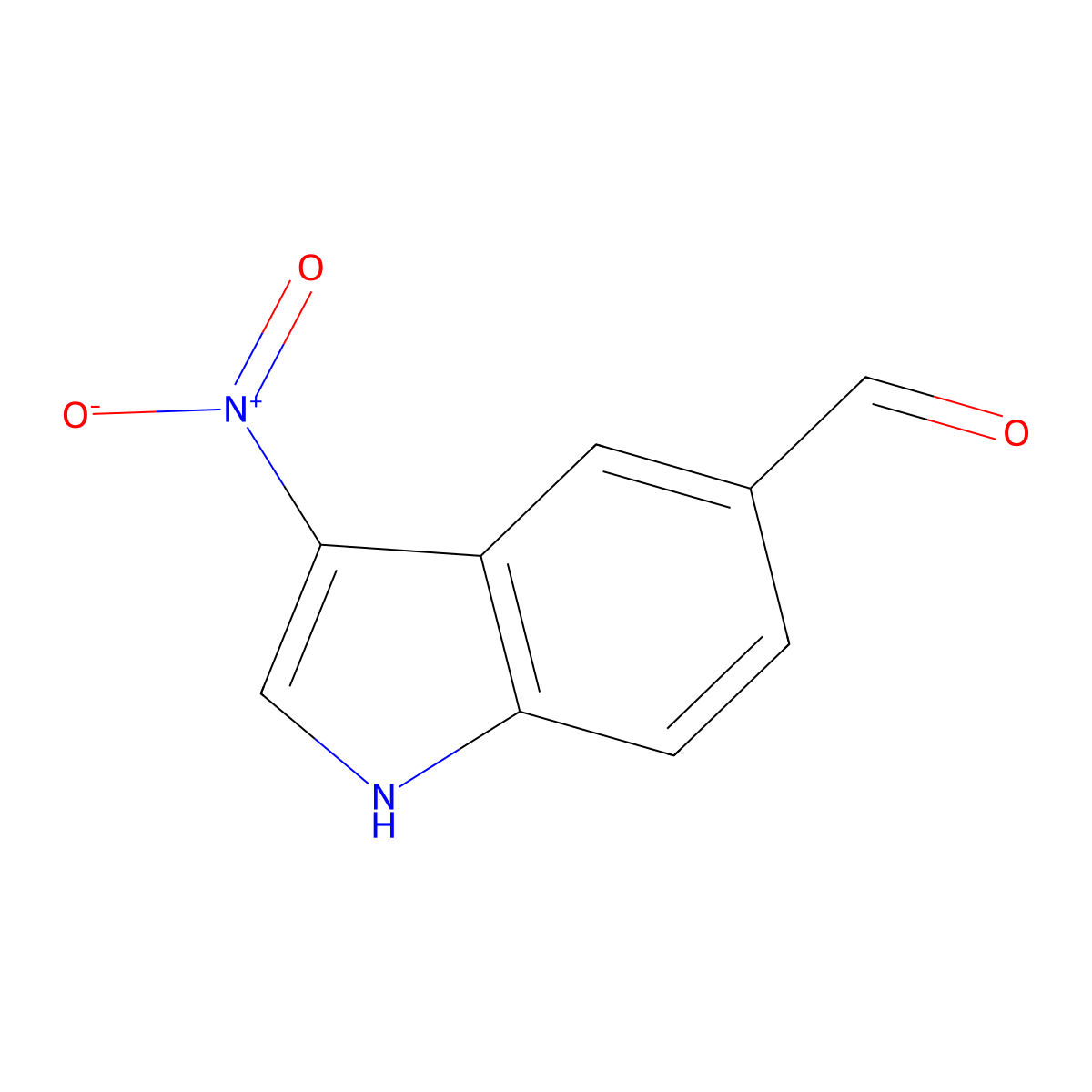 3-nitro-1H-indole-5-carbaldehyde molecular structure, CAS 1547013-86-4
