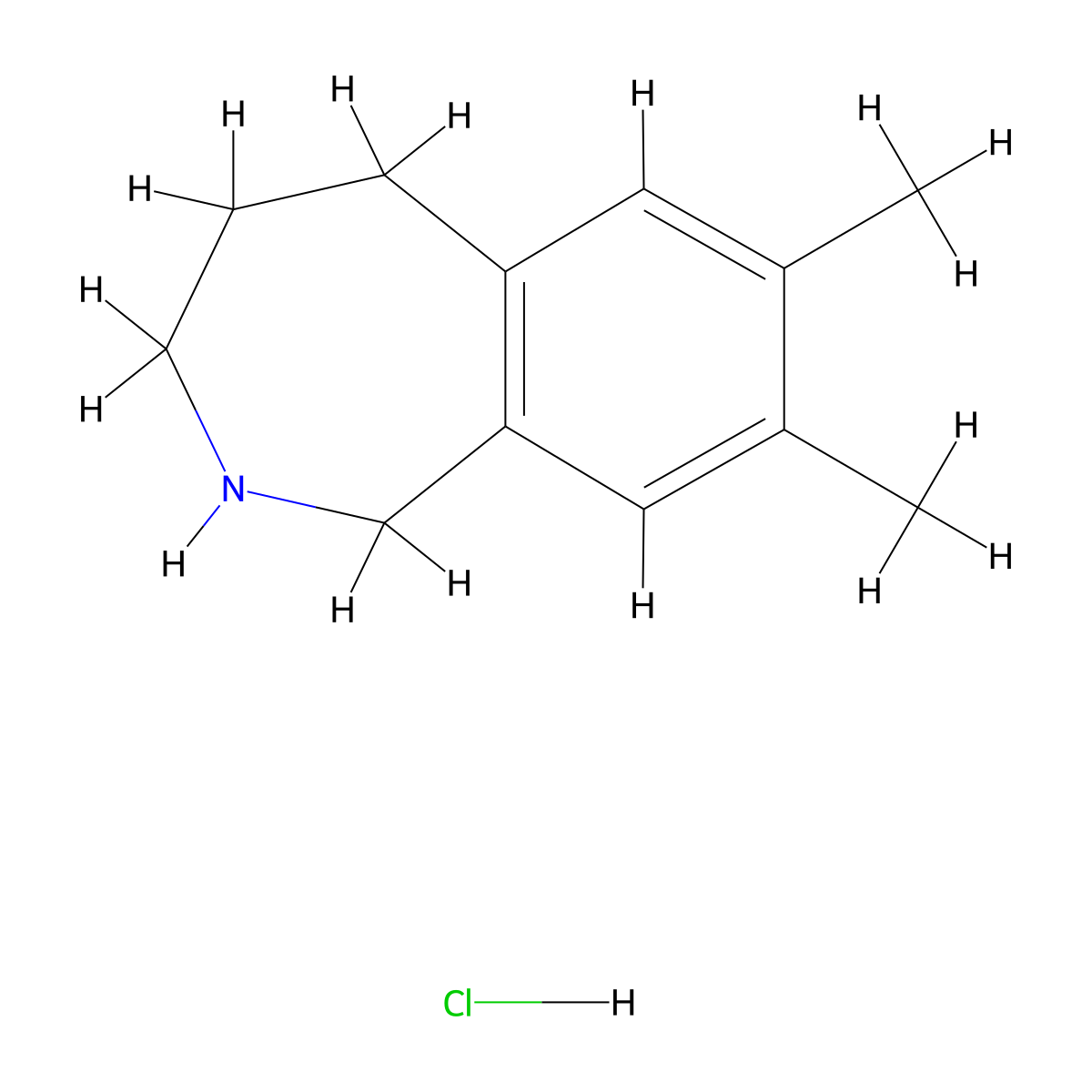 7,8-dimethyl-2,3,4,5-tetrahydro-1H-2-benzazepine hydrochloride molecular structure, CAS 1547015-66-6