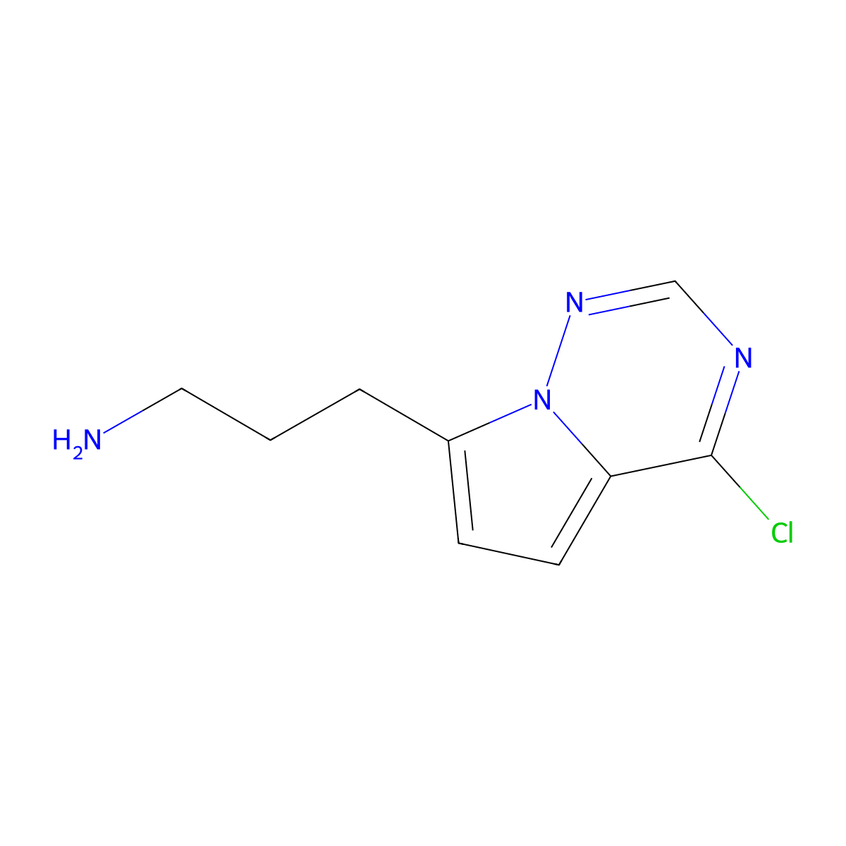 3-(4-Chloropyrrolo[2,1-f][1,2,4]triazin-7-yl)propan-1-amine molecular structure, CAS 1547022-76-3