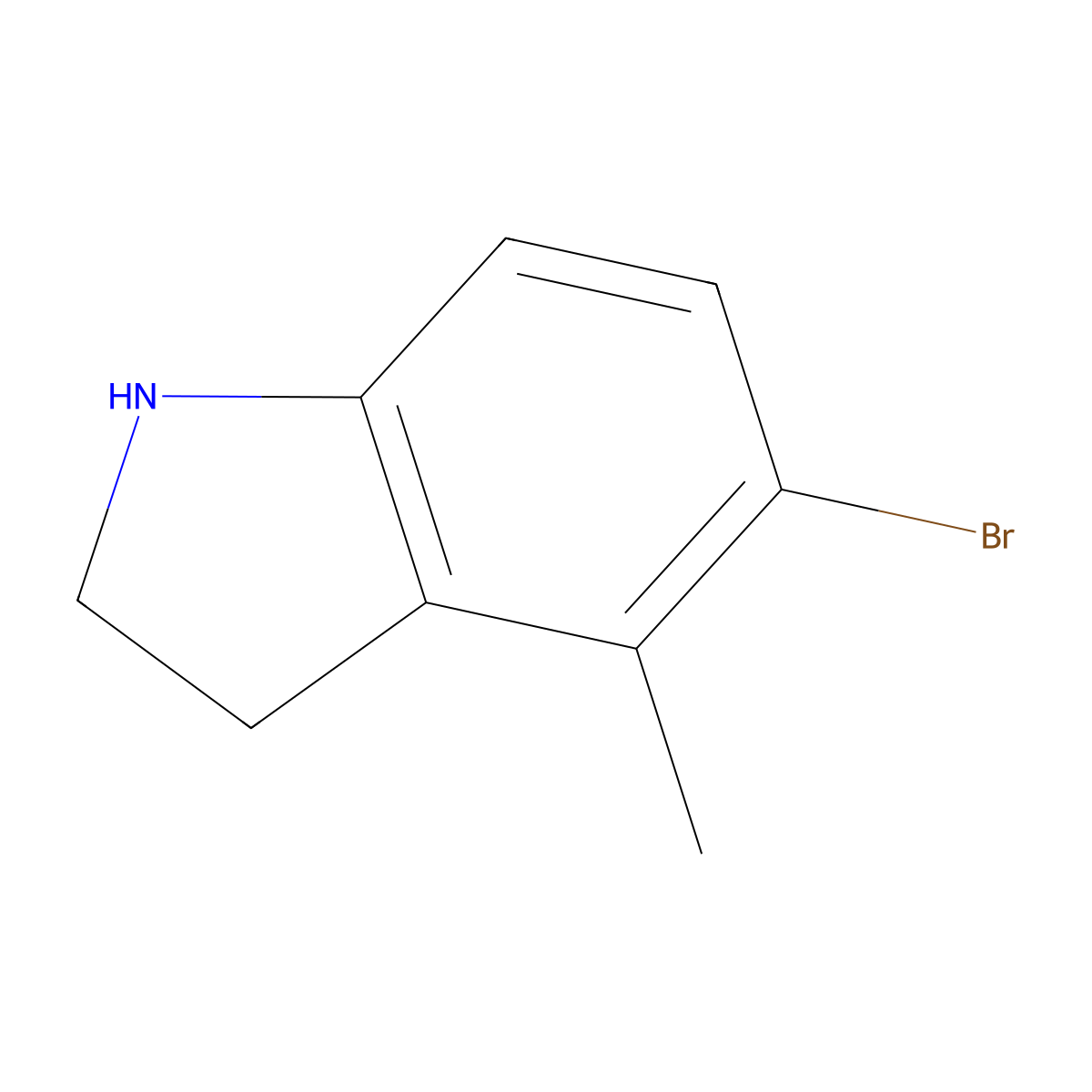 5-Bromo-2,3-dihydro-4-methyl-1H-indole molecular structure, CAS 1547024-61-2
