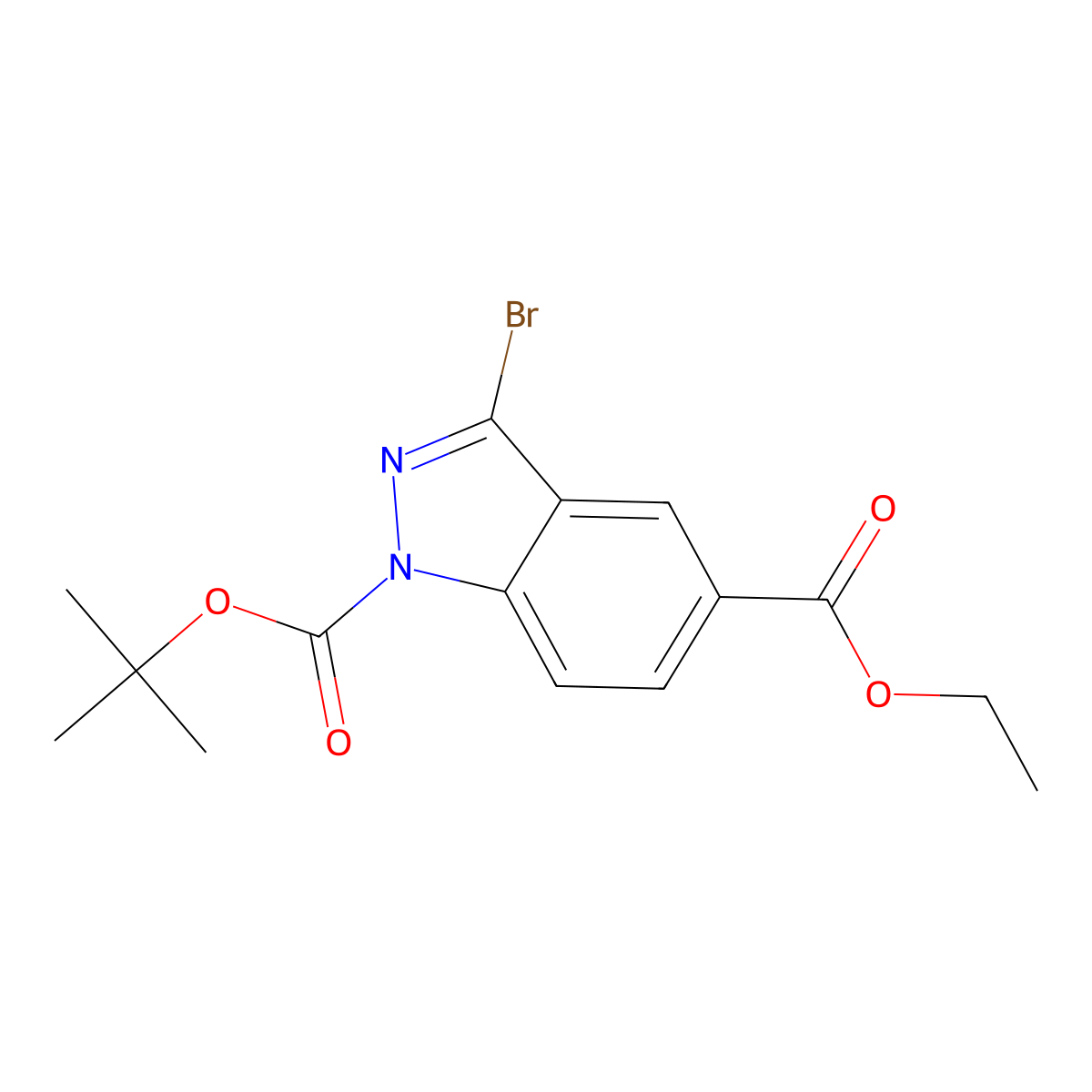 1-tert-Butyl 5-ethyl 3-bromo-1H-indazole-1,5-dicarboxylate molecular structure, CAS 1547025-27-3