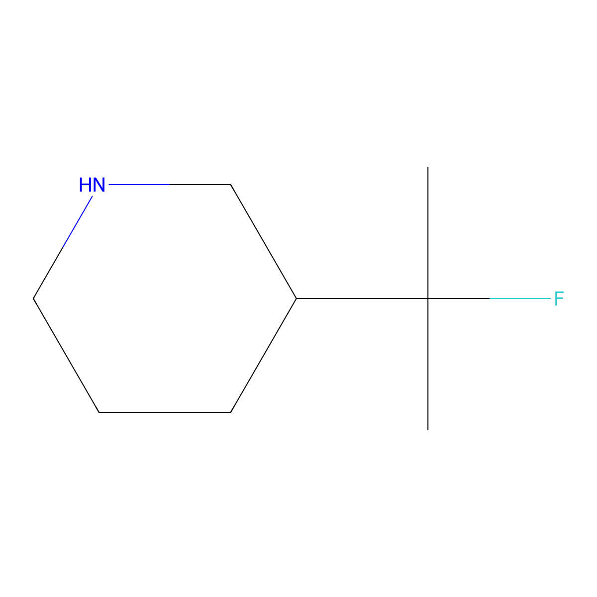 3-(2-Fluoropropan-2-yl)piperidine molecular structure, CAS 1547025-65-9