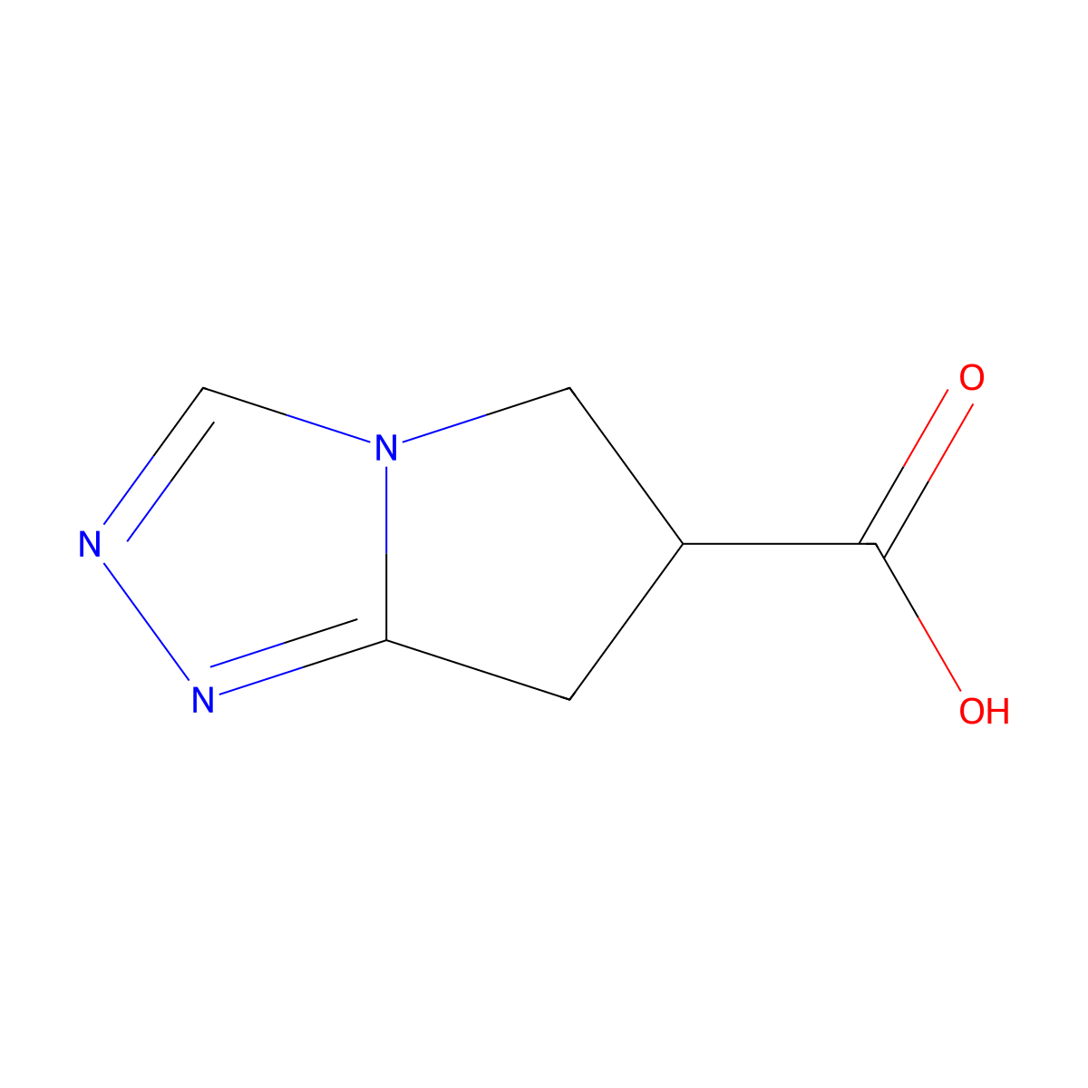 6,7-Dihydro-5H-pyrrolo[2,1-c][1,2,4]triazole-6-carboxylic acid molecular structure, CAS 1547025-86-4