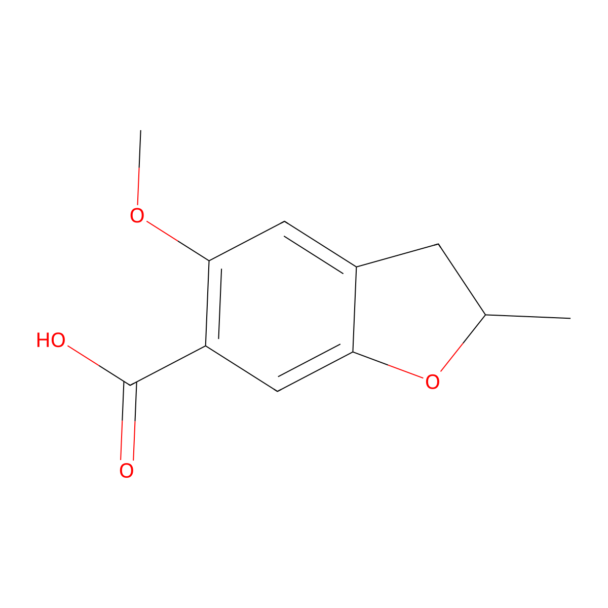 5-Methoxy-2-methyl-2,3-dihydro-1-benzofuran-6-carboxylic acid molecular structure, CAS 1547026-87-8