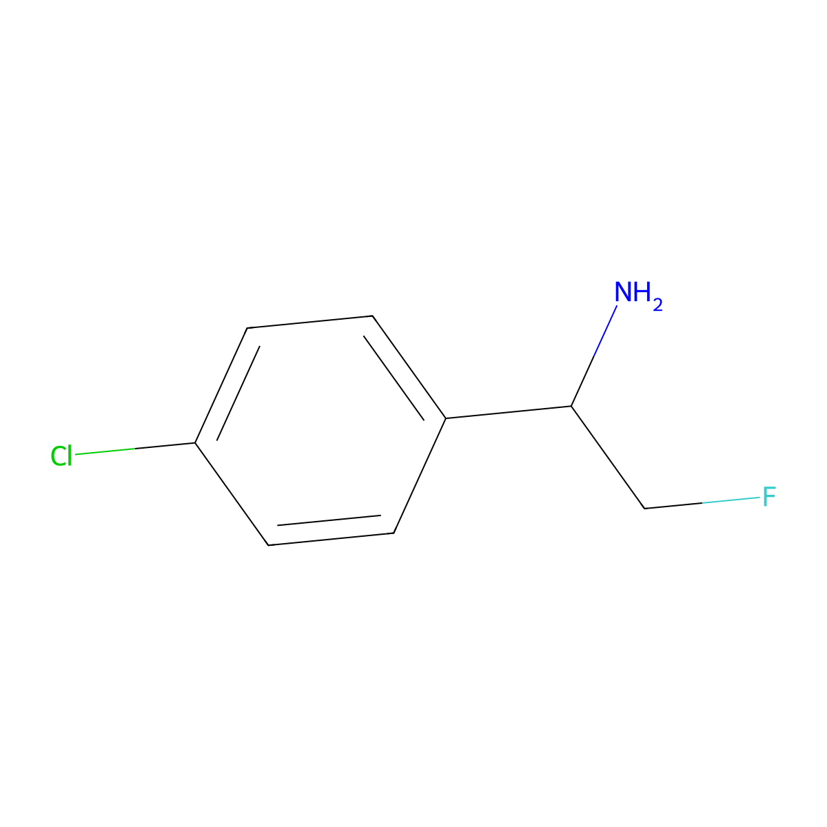 1-(4-Chlorophenyl)-2-fluoroethan-1-amine molecular structure, CAS 1547027-02-0