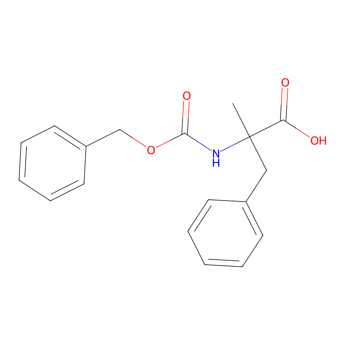 2-{[(Benzyloxy)carbonyl]amino}-2-methyl-3-phenylpropanoic acid molecular structure, CAS 154703-82-9