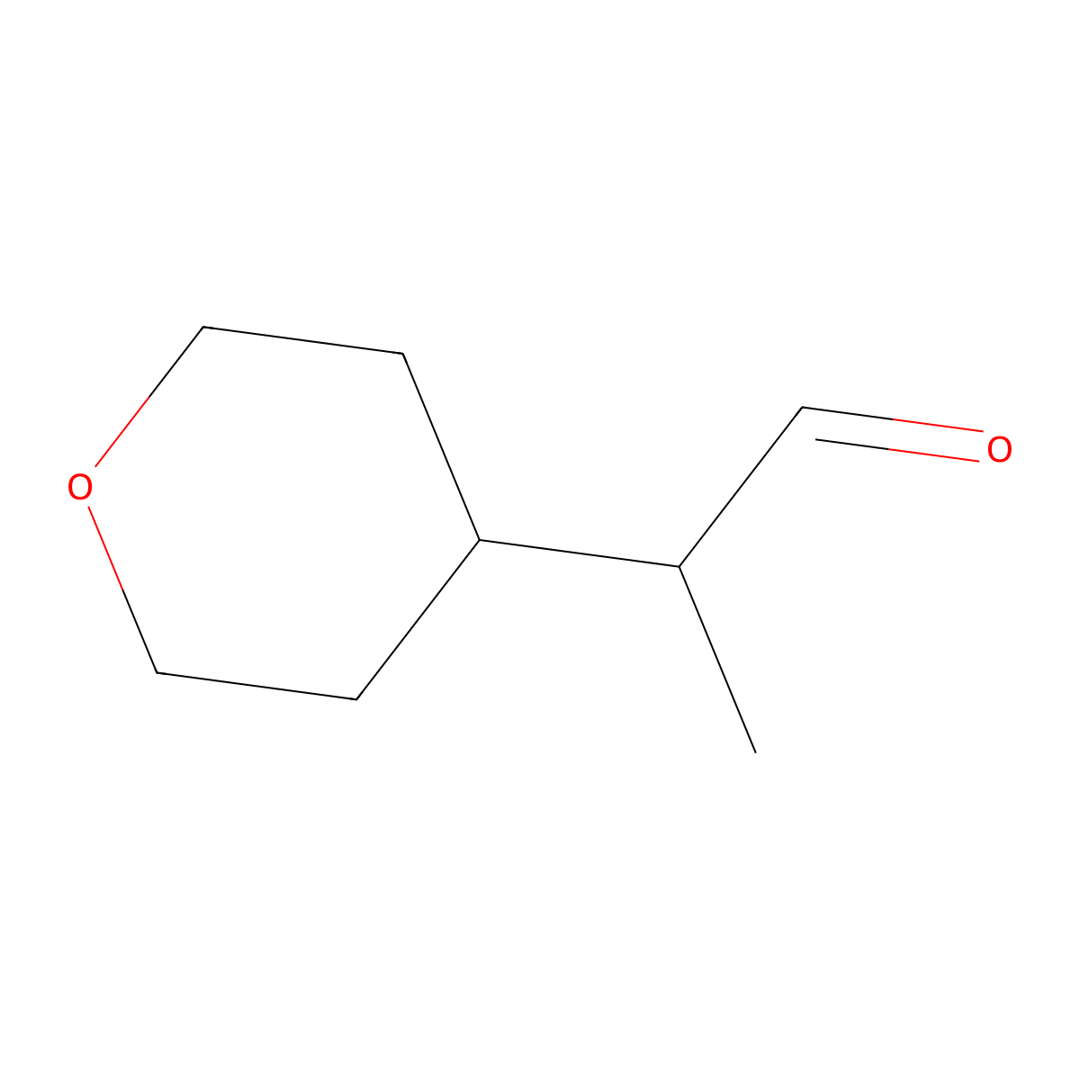 2-(Oxan-4-yl)propanal molecular structure, CAS 1547031-09-3