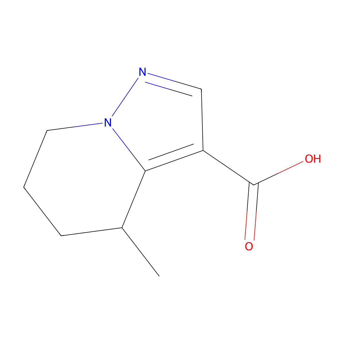 4-Methyl-4,5,6,7-tetrahydropyrazolo[1,5-a]pyridine-3-carboxylic acid molecular structure, CAS 1547032-04-1