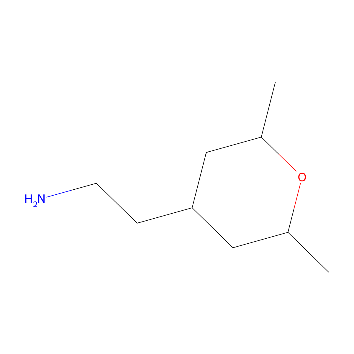 2-(2,6-Dimethyloxan-4-yl)ethan-1-amine molecular structure, CAS 1547035-12-0
