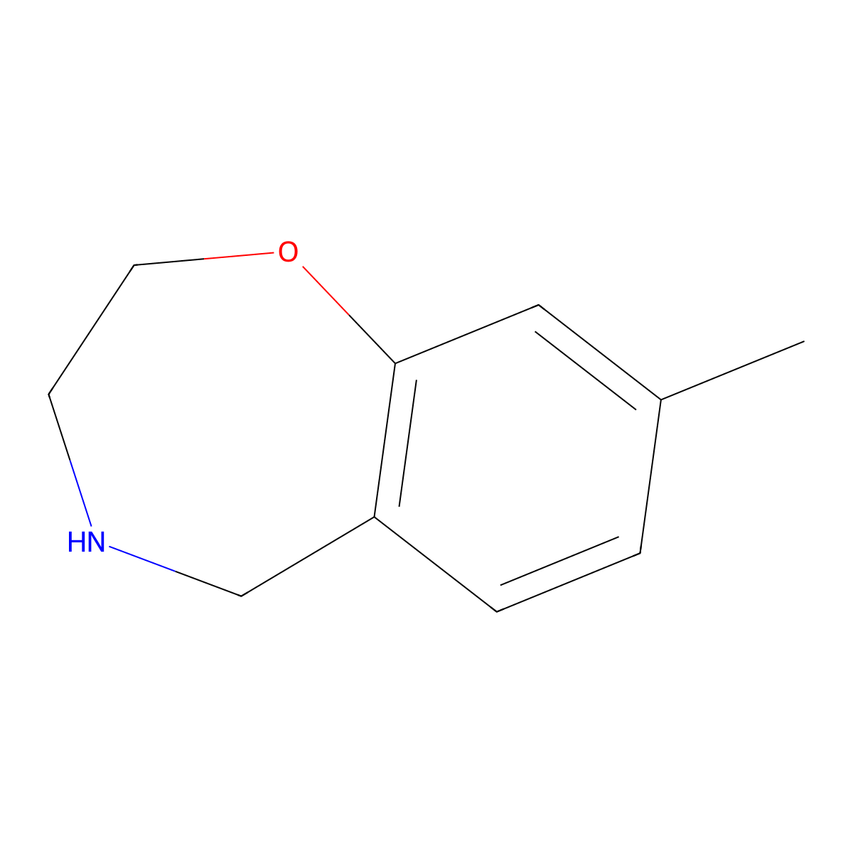 8-Methyl-2,3,4,5-tetrahydro-1,4-benzoxazepine molecular structure, CAS 1547037-22-8