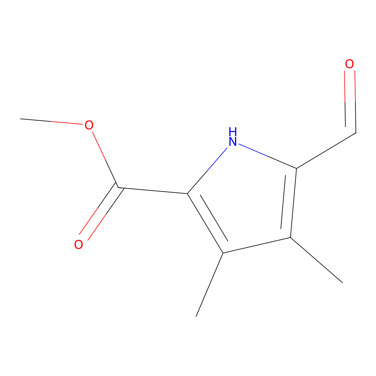 methyl 5-formyl-3,4-dimethyl-1H-pyrrole-2-carboxylate molecular structure, CAS 1547037-26-2