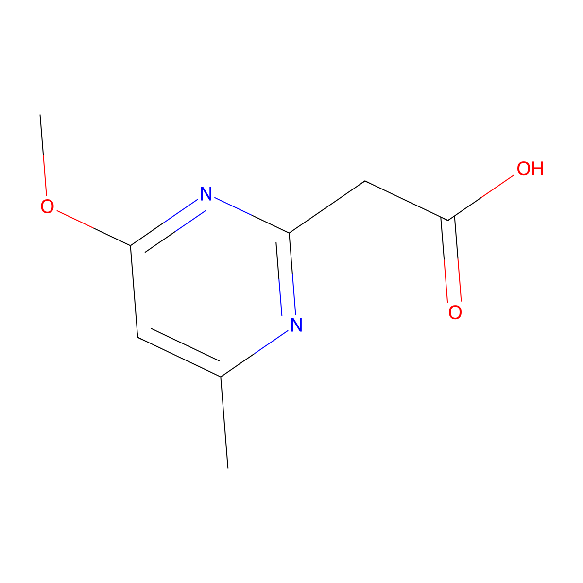 2-(4-Methoxy-6-methylpyrimidin-2-yl)acetic acid molecular structure, CAS 1547037-39-7