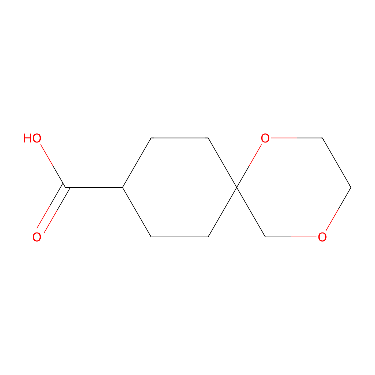 1,4-Dioxaspiro[5.5]undecane-9-carboxylic acid molecular structure, CAS 1547039-39-3