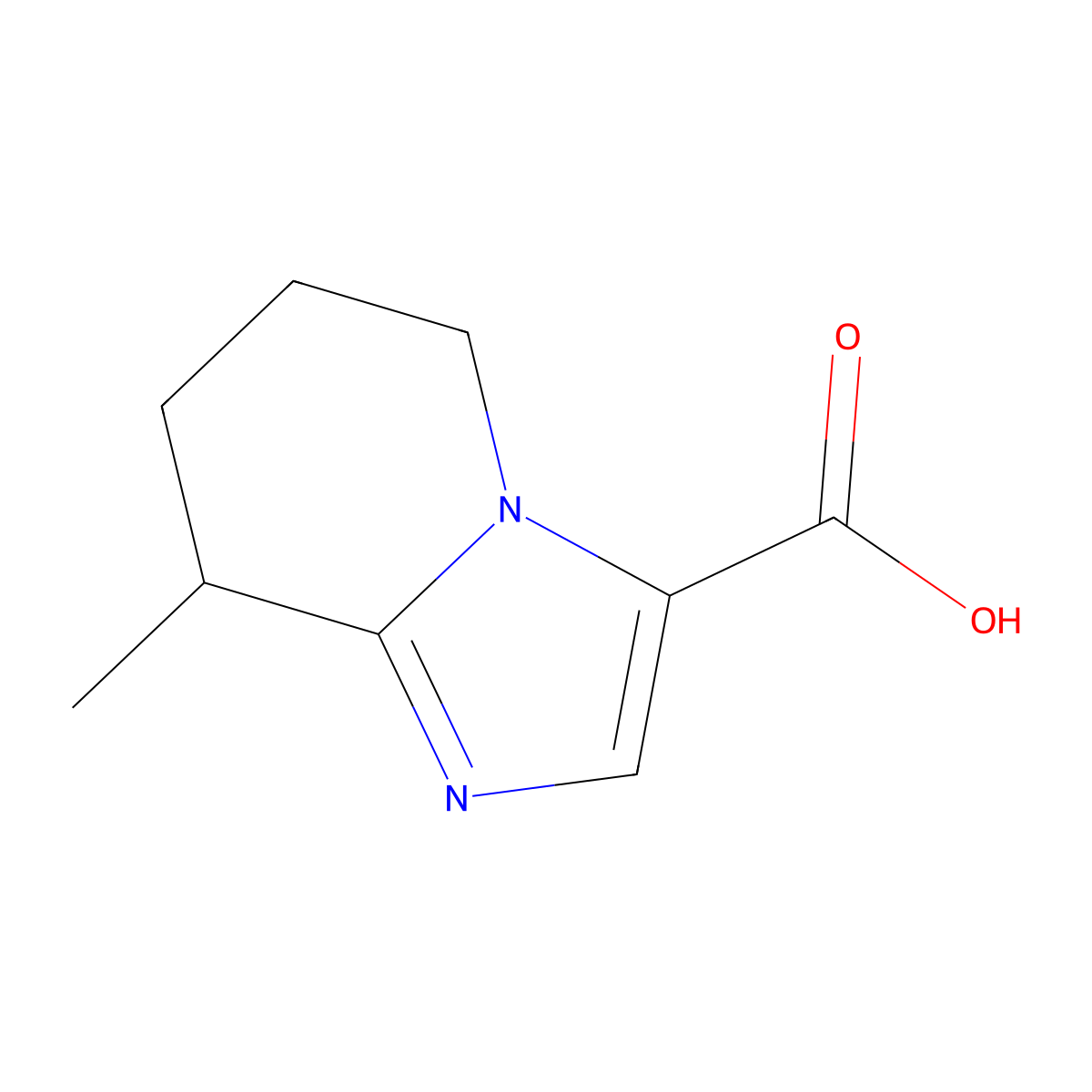 8-methyl-5H,6H,7H,8H-imidazo[1,2-a]pyridine-3-carboxylic acid molecular structure, CAS 1547042-01-2