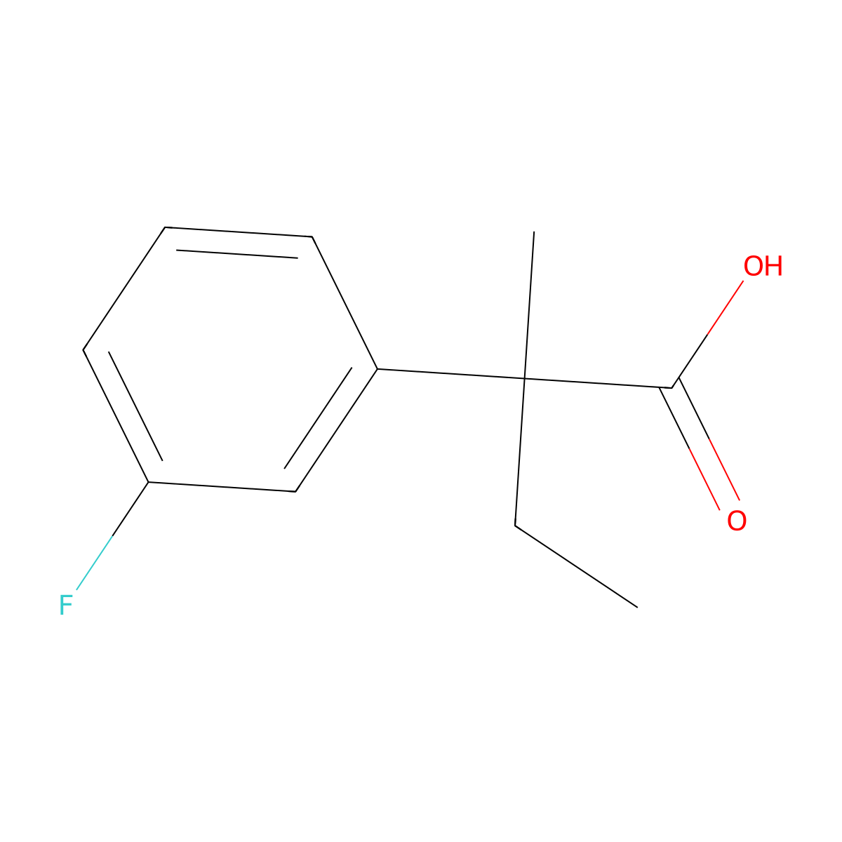 2-(3-Fluorophenyl)-2-methylbutanoic acid molecular structure, CAS 1547042-83-0