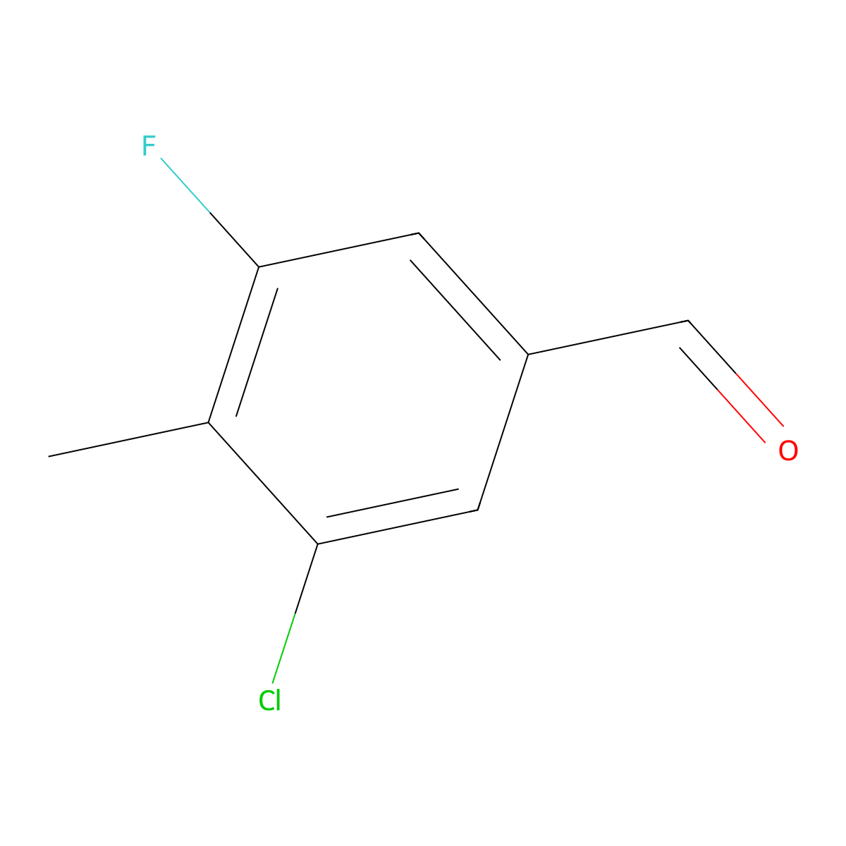3-Chloro-5-fluoro-4-methylbenzaldehyde molecular structure, CAS 1547047-69-7