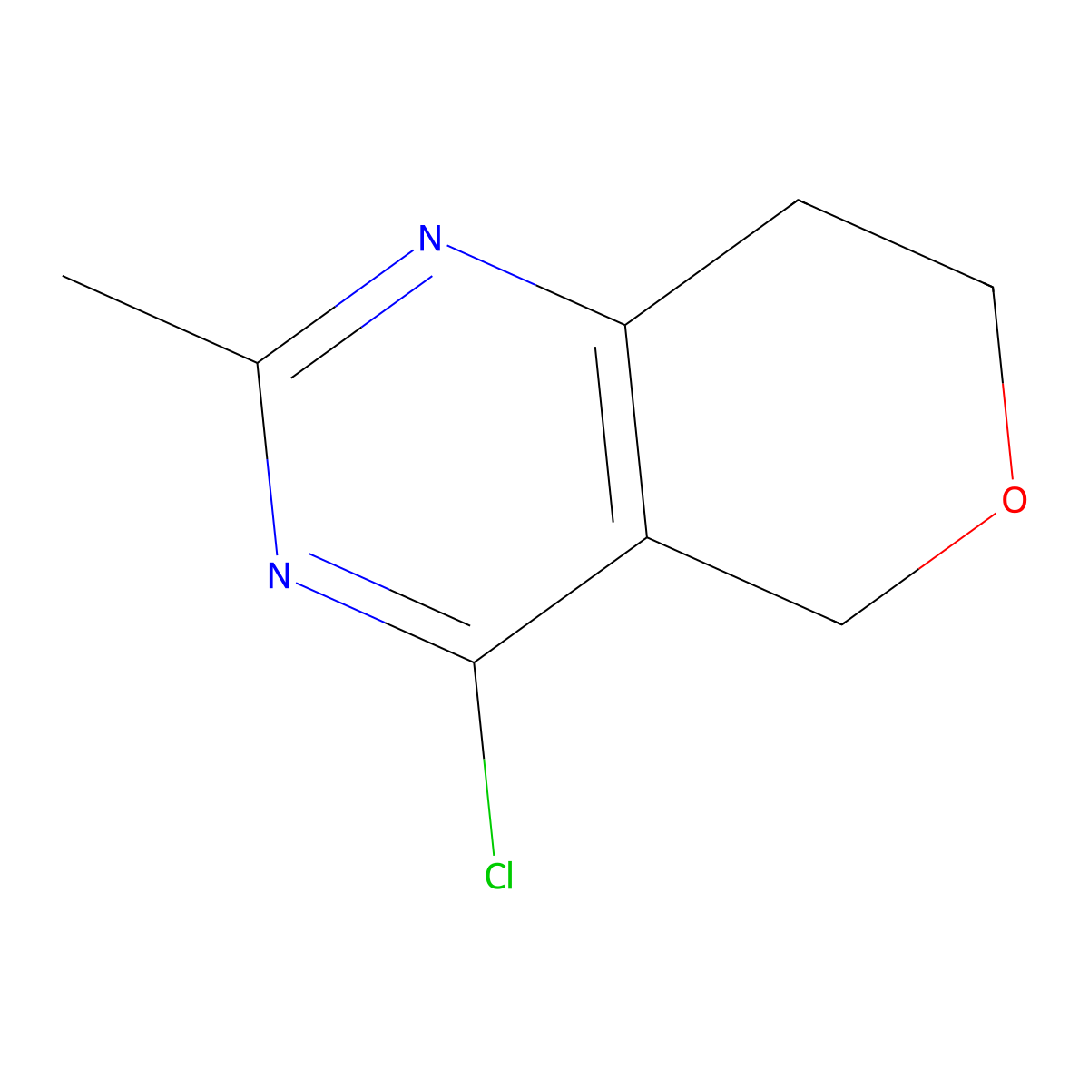 4-Chloro-2-methyl-7,8-dihydro-5H-pyrano[4,3-d]pyrimidine molecular structure, CAS 1547048-63-4