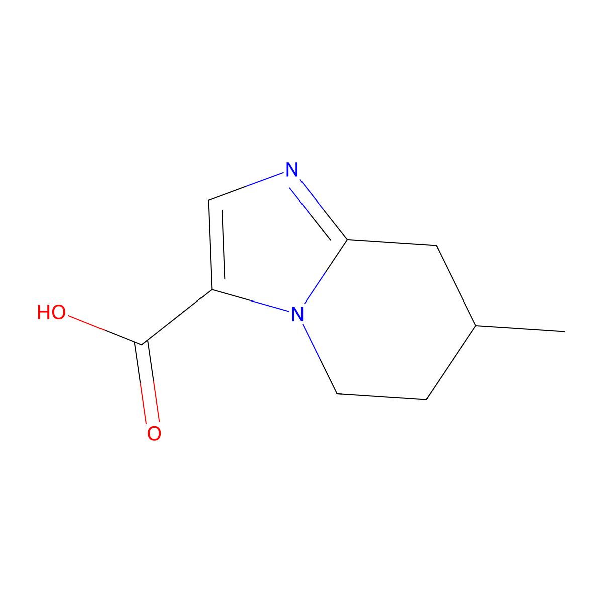 7-methyl-5H,6H,7H,8H-imidazo[1,2-a]pyridine-3-carboxylic acid molecular structure, CAS 1547048-82-7