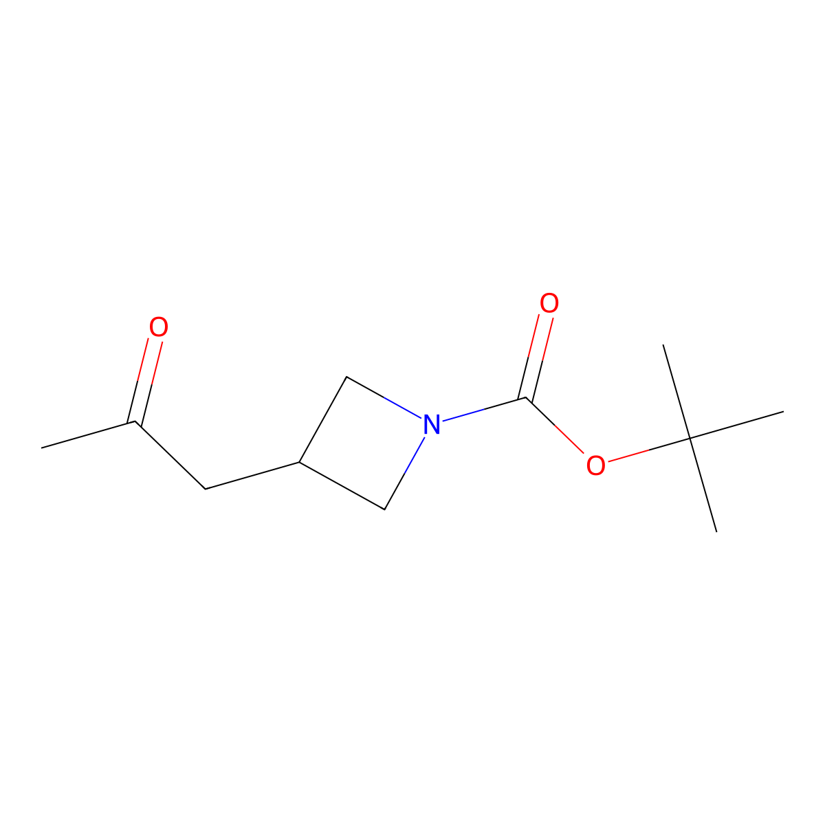 Tert-butyl 3-(2-oxopropyl)azetidine-1-carboxylate molecular structure, CAS 1547049-64-8