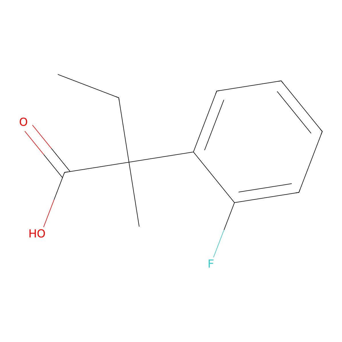 2-(2-Fluorophenyl)-2-methylbutanoic acid molecular structure, CAS 1547059-47-1