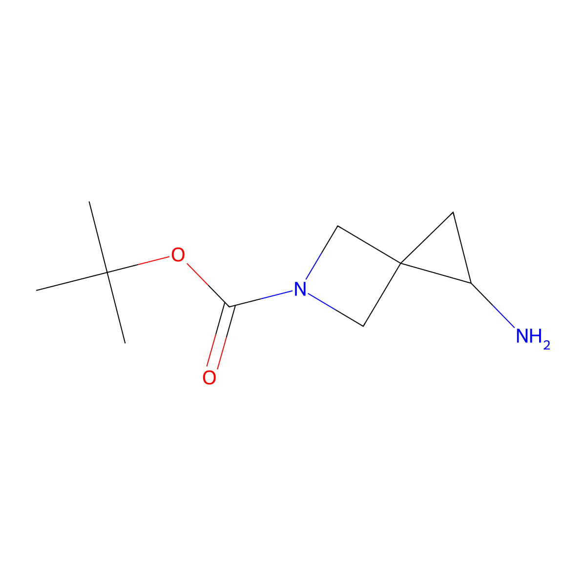 Tert-butyl 1-amino-5-azaspiro[2.3]hexane-5-carboxylate molecular structure, CAS 1547059-89-1