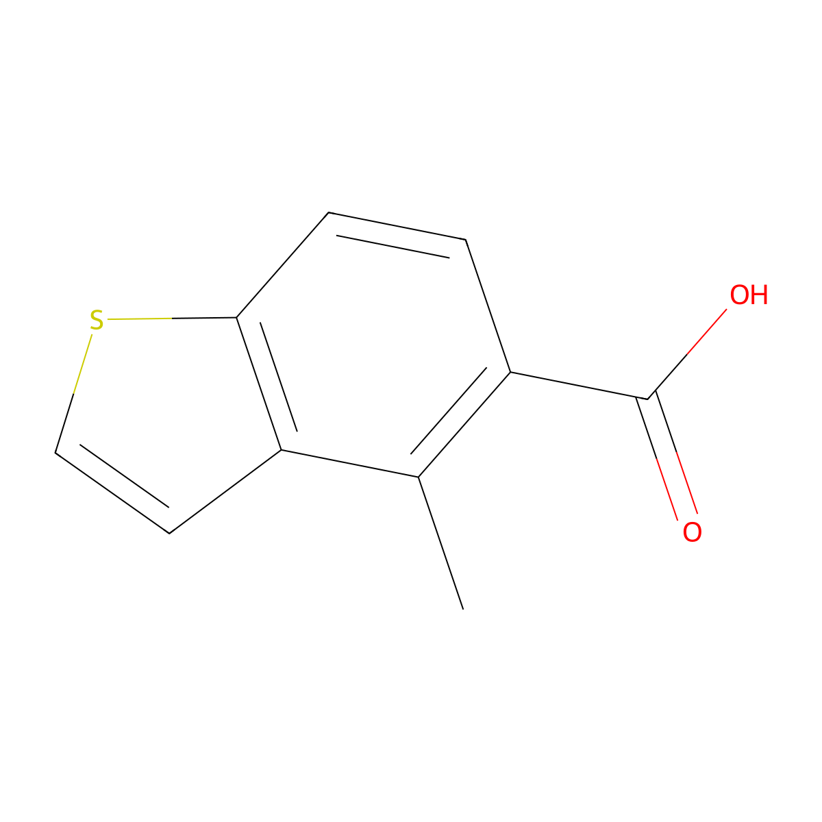 4-Methyl-1-benzothiophene-5-carboxylic acid molecular structure, CAS 1547060-42-3