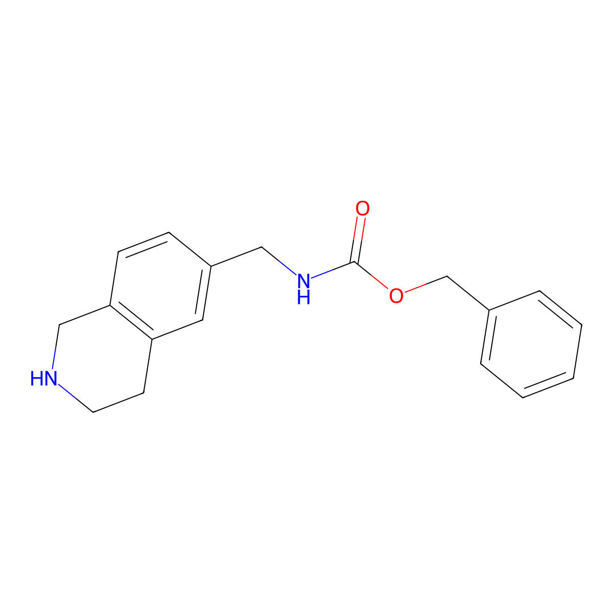 benzyl N-[(1,2,3,4-tetrahydroisoquinolin-6-yl)methyl]carbamate molecular structure, CAS 1547061-70-0