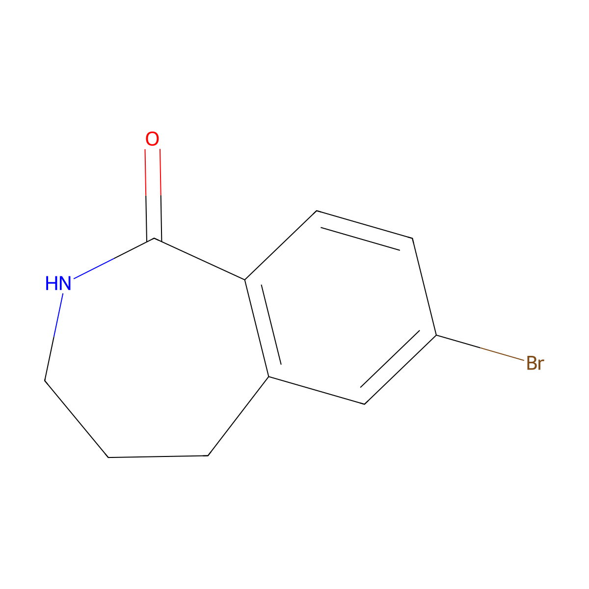 7-Bromo-2,3,4,5-tetrahydro-1H-benzo[c]azepin-1-one molecular structure, CAS 1547064-78-7