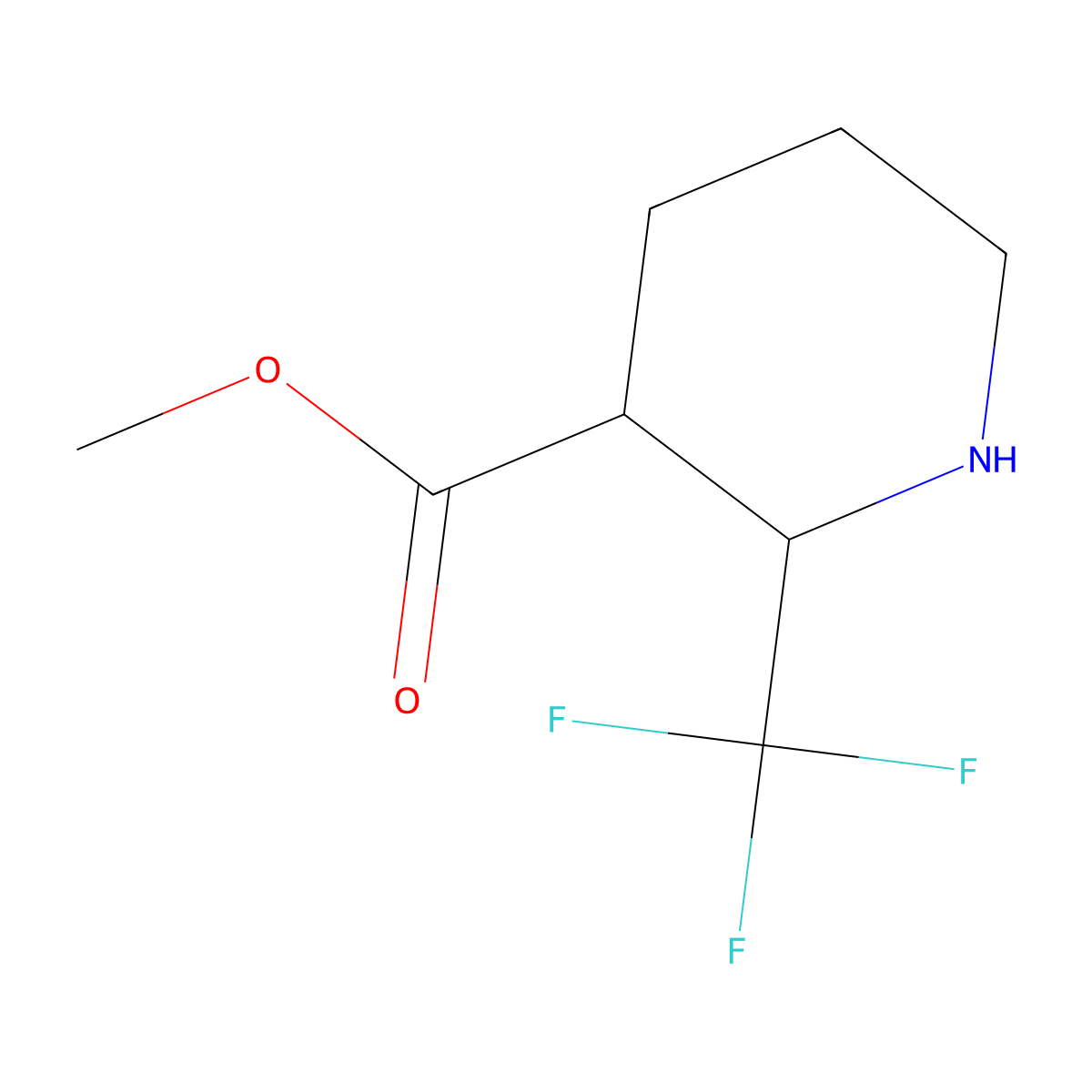 Methyl 2-(trifluoromethyl)piperidine-3-carboxylate molecular structure, CAS 1547066-18-1