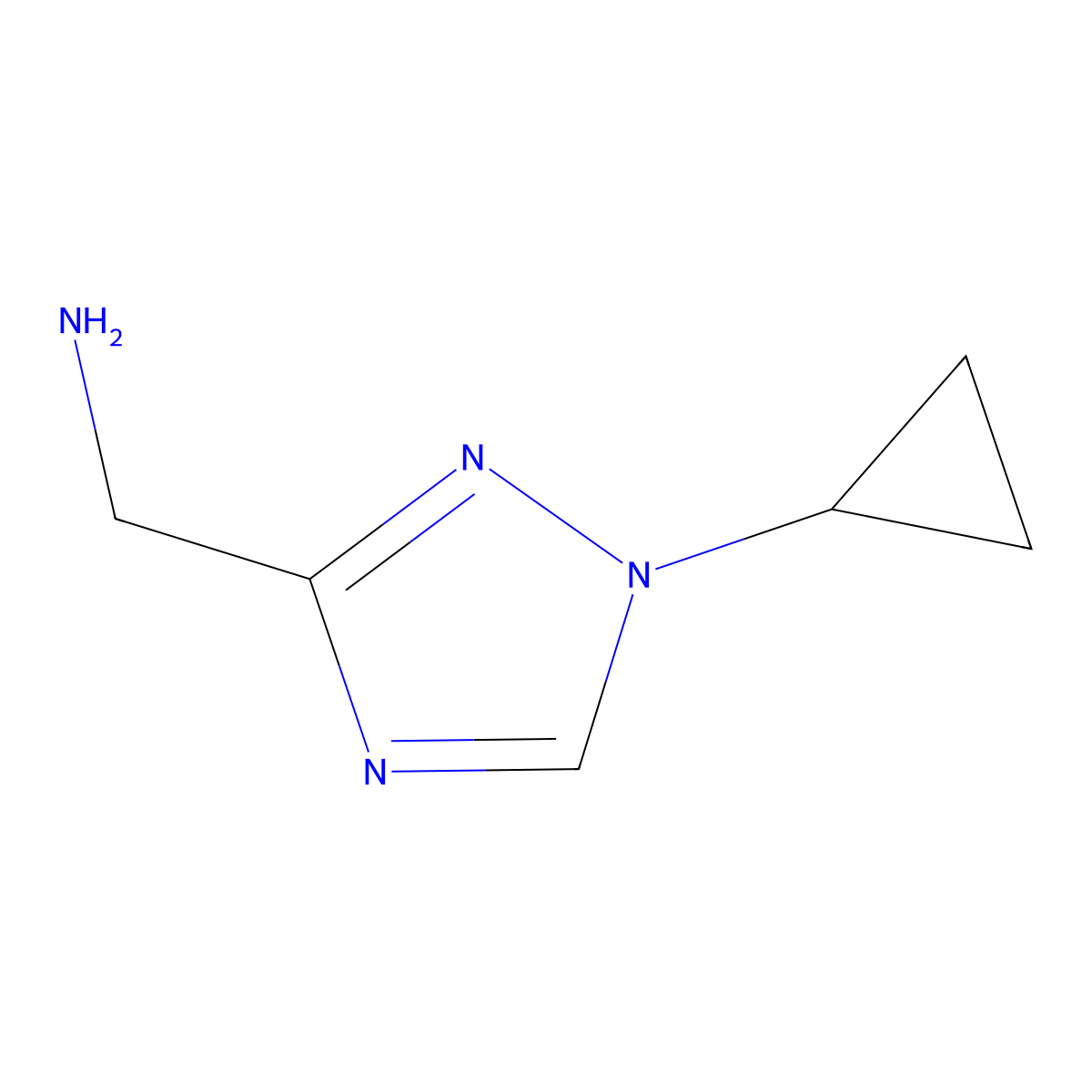 1-(1-cyclopropyl-1H-1,2,4-triazol-3-yl)methanamine molecular structure, CAS 1547067-81-1