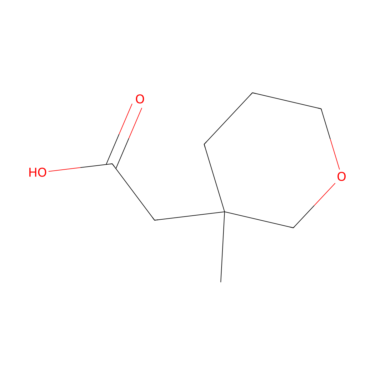 2-(3-Methyltetrahydro-2H-pyran-3-yl)acetic Acid molecular structure, CAS 1547067-95-7