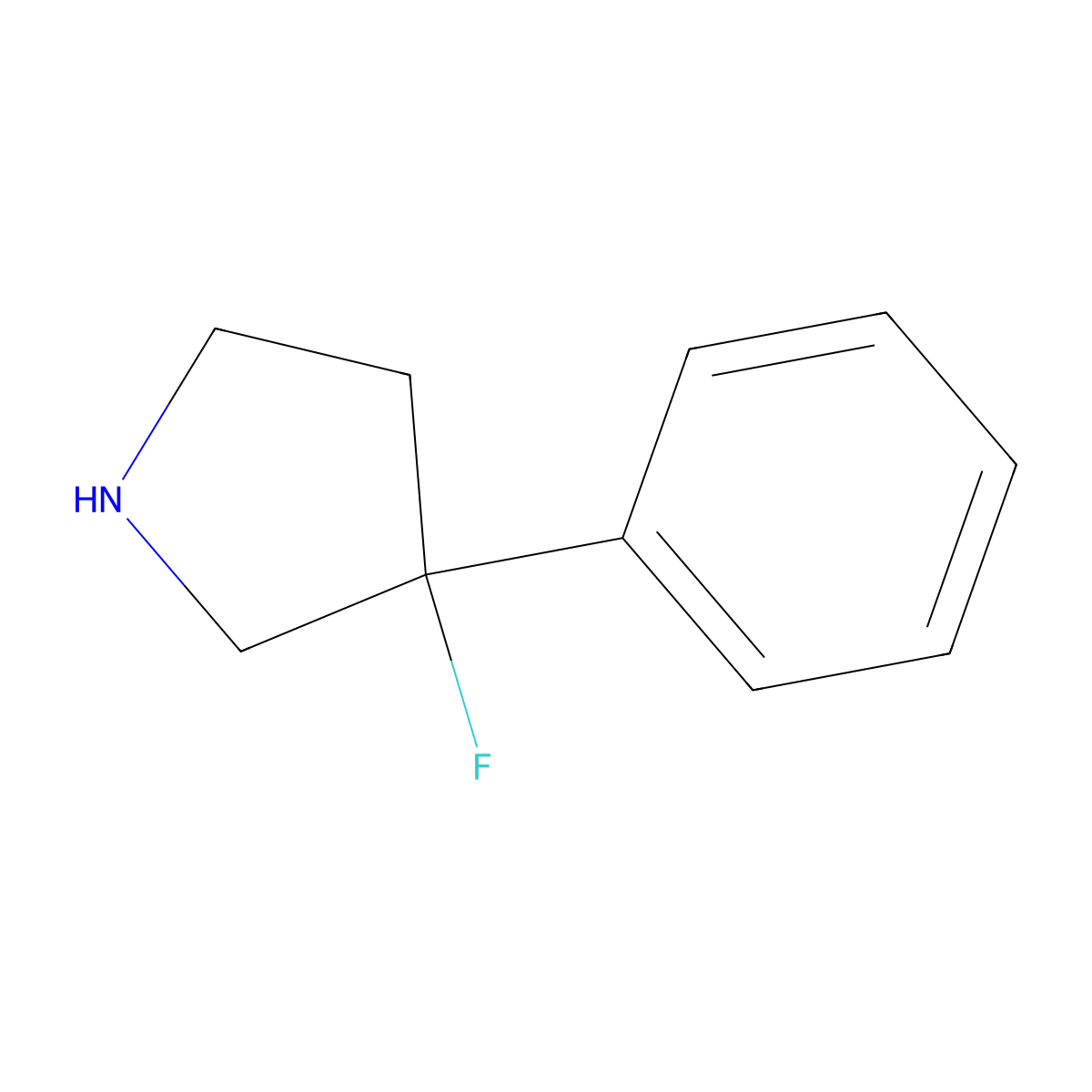 3-Fluoro-3-phenylpyrrolidine molecular structure, CAS 1547068-02-9