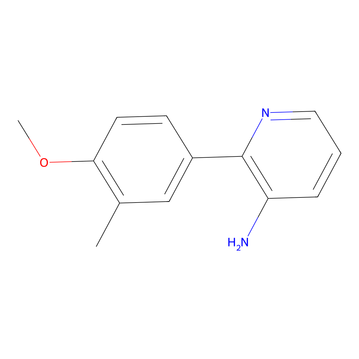 2-(4-Methoxy-3-methylphenyl)-3-pyridinamine molecular structure, CAS 1547078-70-5