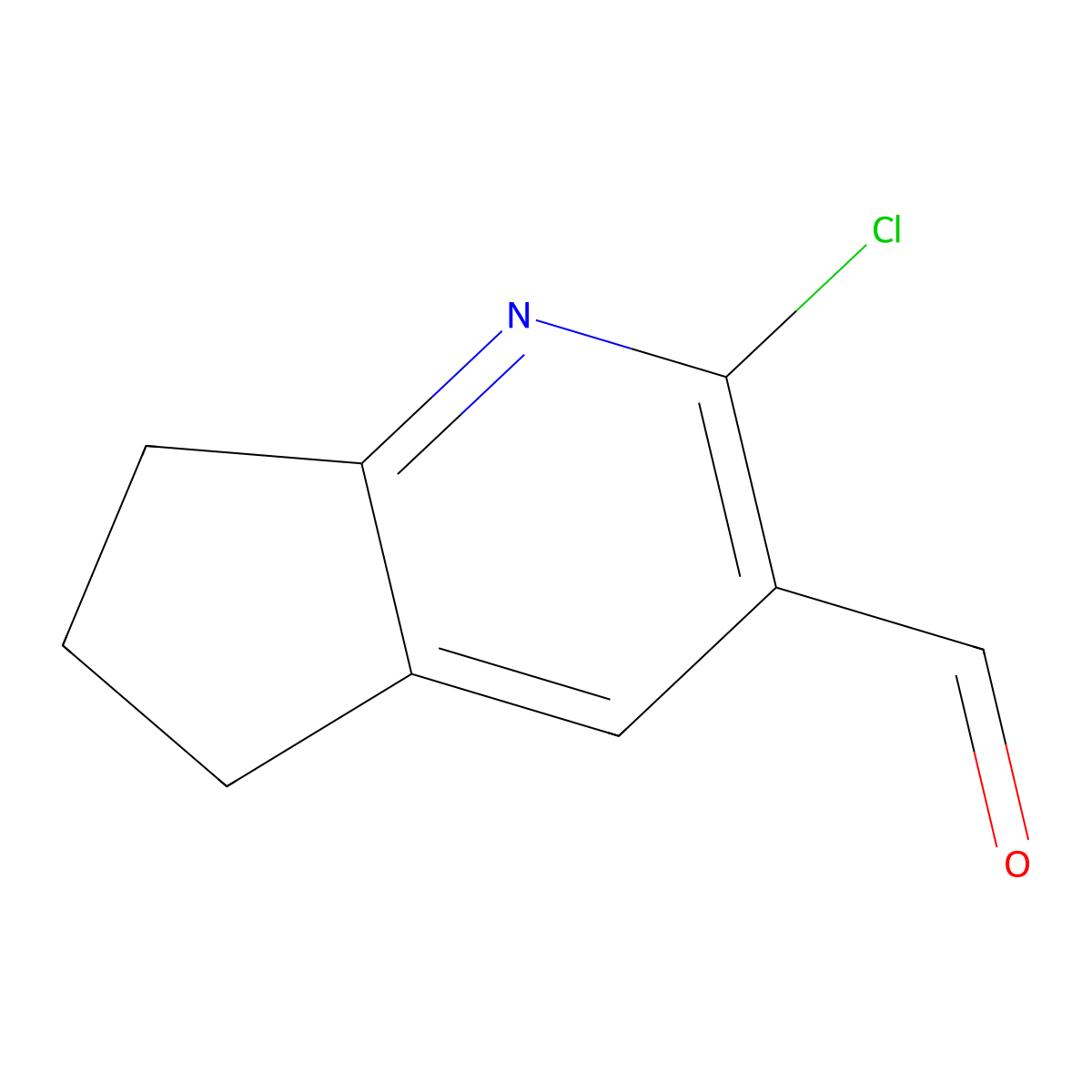 2-chloro-5H,6H,7H-cyclopenta[b]pyridine-3-carbaldehyde molecular structure, CAS 1547080-68-1