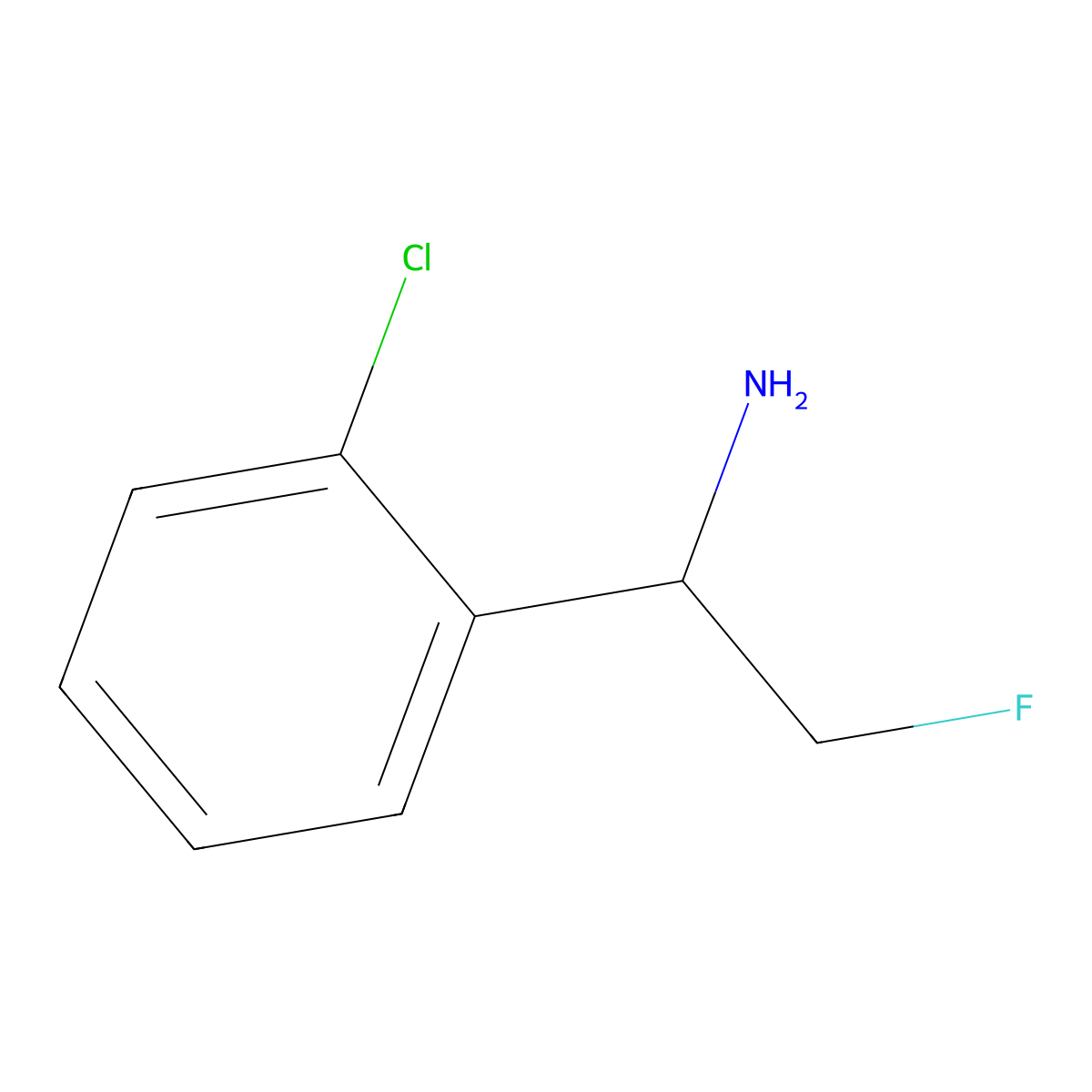 1-(2-Chlorophenyl)-2-fluoroethan-1-amine molecular structure, CAS 1547080-72-7